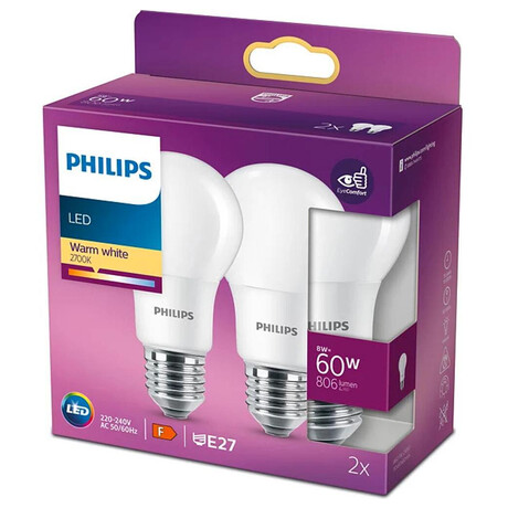 Philips LED 60W A60 E27 2700K (foto 1)