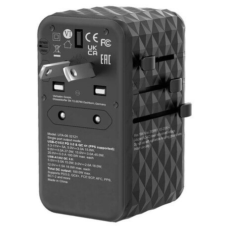 Verbatim 32121 UTA-06 Travel Adapter