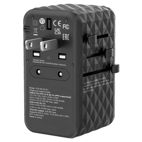 Verbatim 32121 UTA-06 Travel Adapter