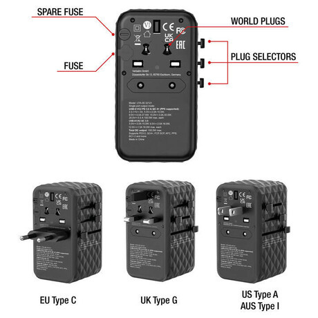 Verbatim 32121 UTA-06 Travel Adapter