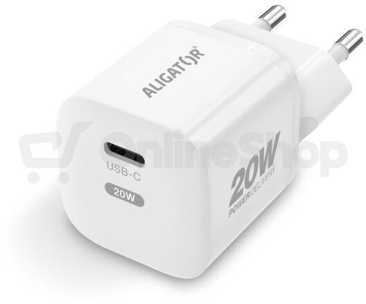 Rychlá nabíječka ALIGATOR Mini, PD 20W USB-C, bílá