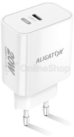 Rychlá nabíječka ALIGATOR PD 20W USB-C, bílá