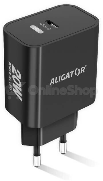 Rychlá nabíječka USB-C ALIGATOR PD 20W s kabelem USB-C/Lightning(iPhone), černá