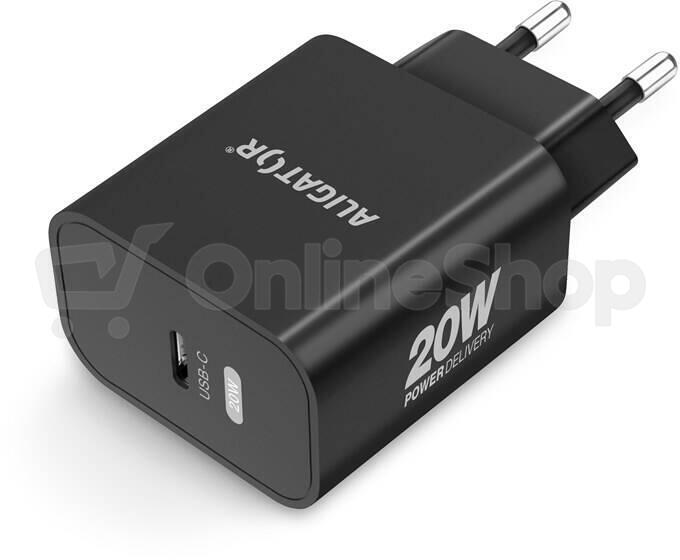 Rychlá nabíječka USB-C ALIGATOR PD 20W s kabelem USB-C/Lightning(iPhone), černá