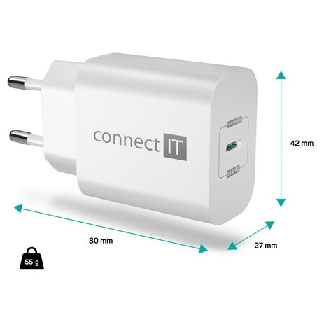 CONNECT IT Voyager2 nabjec adaptr 1USB-C, 25W PD, bl (CWC-2070-WH)