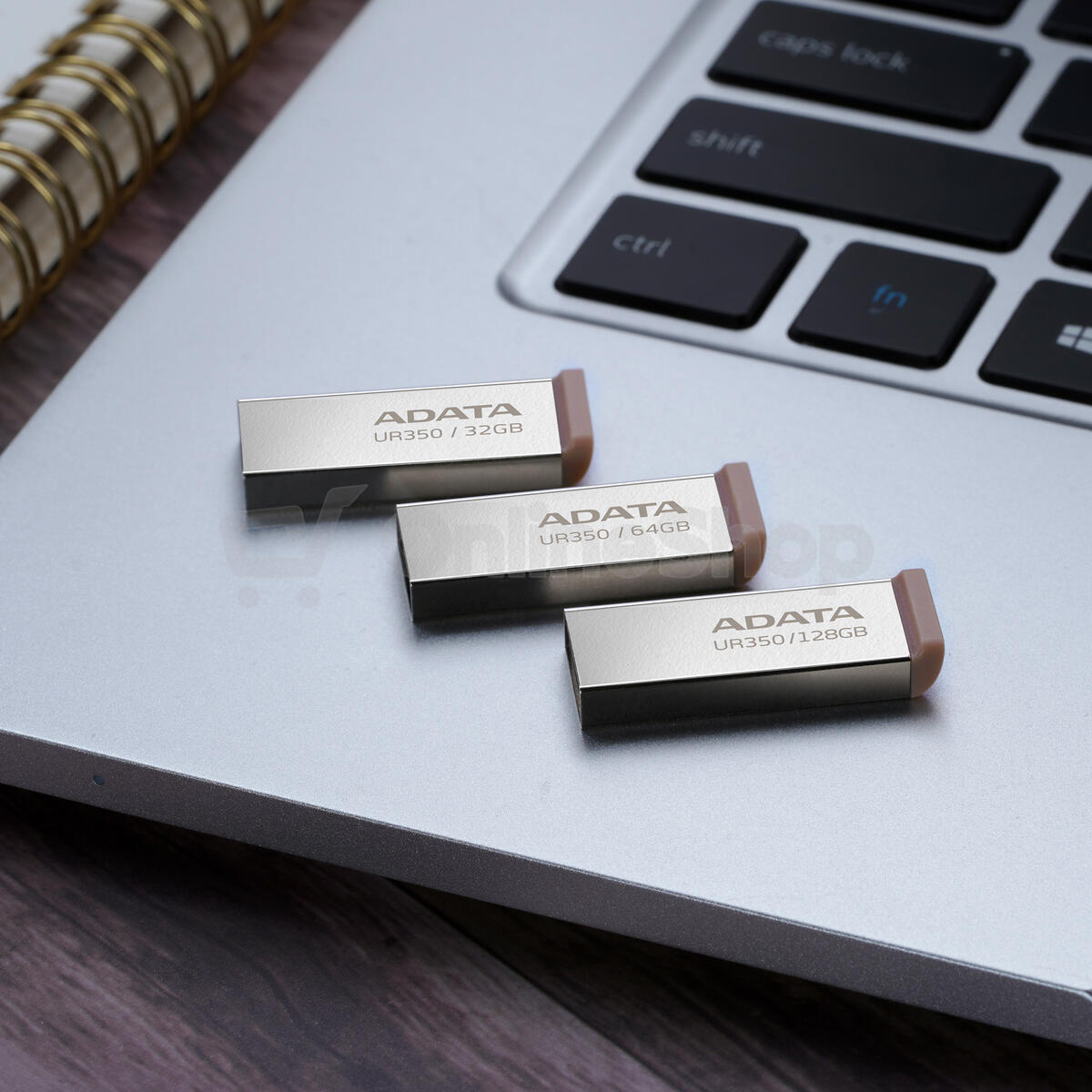 A-Data ADATA Flash Disk 128GB UR350, USB 3.2 Dash Drive, kov hnědá (UR350-128G-RSR/BG)
