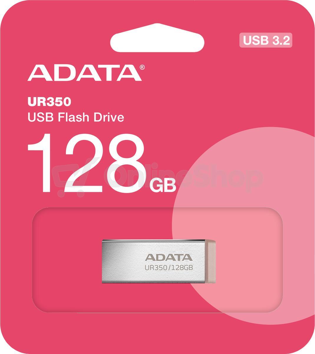 A-Data ADATA Flash Disk 128GB UR350, USB 3.2 Dash Drive, kov hnědá (UR350-128G-RSR/BG)