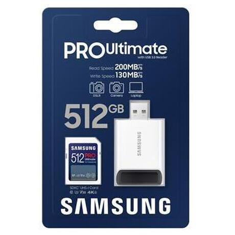 Samsung SDXC PRO ULTIMATE / SDXC / 512GB / USB 2.0/Class 10/+ Adaptr (foto 7)