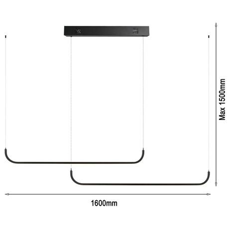 Immax NEO LITE PATTINI Smart zvsn svtidlo dvojt ern 56W Tuya WiFi s podporou BEACON