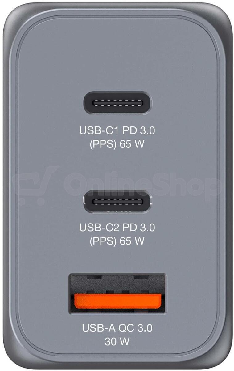 Cestovní adaptér Verbatim GNC-65, GaN, 2xUSB-C PD 65W