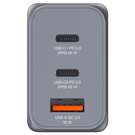 Cestovn adaptr Verbatim GNC-65, GaN, 2xUSB-C PD 65W