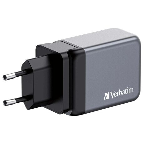 Cestovn adaptr Verbatim GNC-65, GaN, 2xUSB-C PD 65W