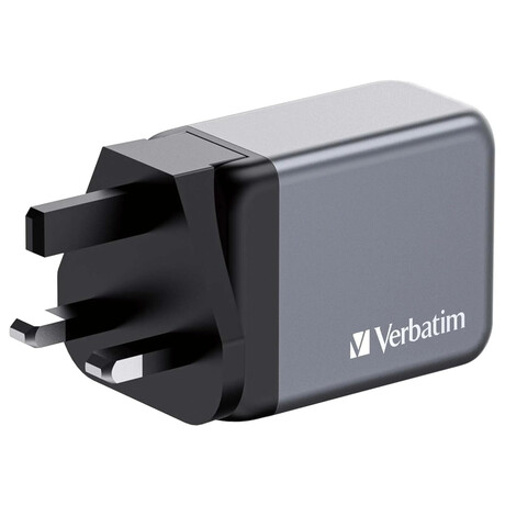 Cestovn adaptr Verbatim GNC-65, GaN, 2xUSB-C PD 65W