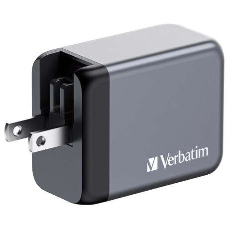 Cestovn adaptr Verbatim GNC-65, GaN, 2xUSB-C PD 65W