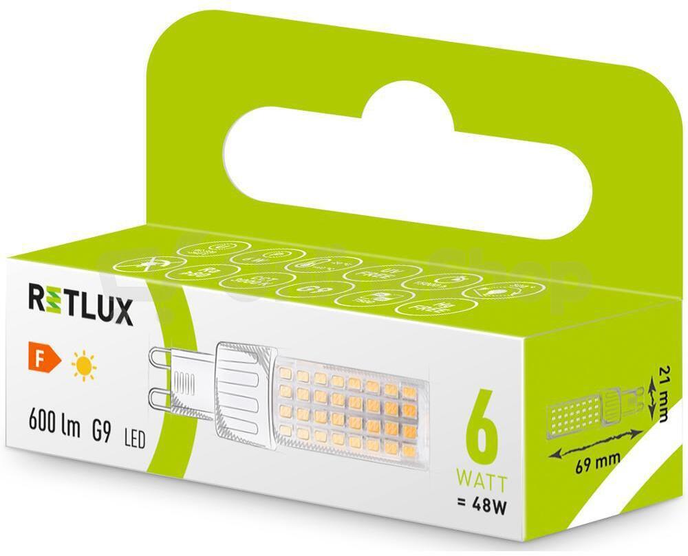 LED žárovka Classic Retlux RLL 469 G9 6W LED WW