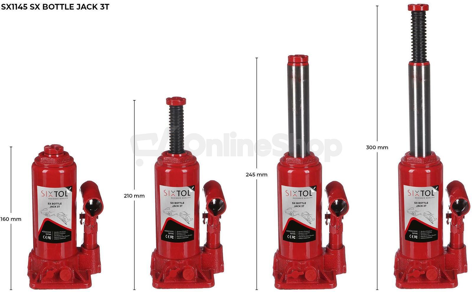 Hydraulický zvedák Sixtol BOTTLE JACK 3T
