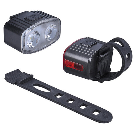 Solight set nabjecch cyklo svtilen, 160lm pedn, zadn erven, Li-Ion, USB