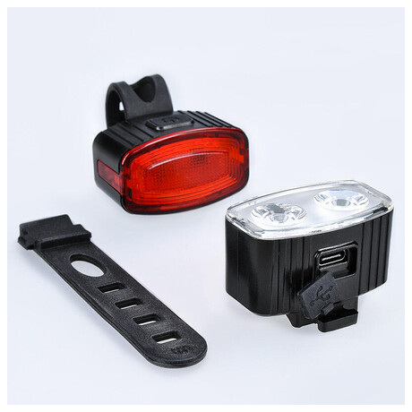 Solight set nabjecch cyklo svtilen, 160lm pedn, zadn erven, Li-Ion, USB