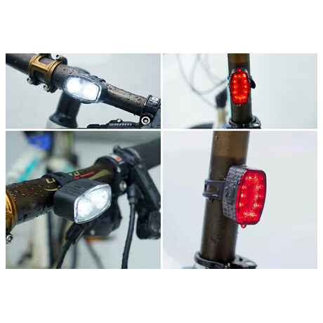 Solight set nabjecch cyklo svtilen, 160lm pedn, zadn erven, Li-Ion, USB