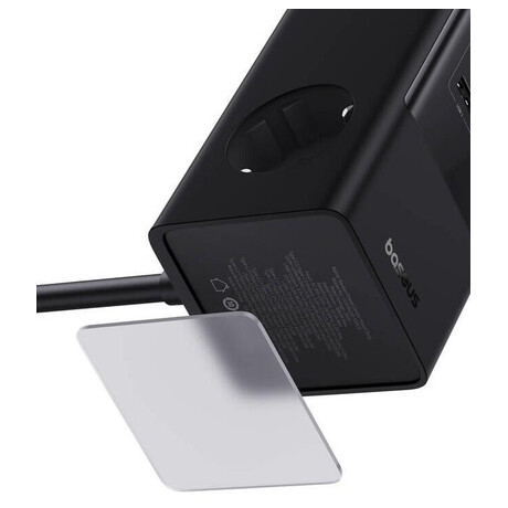 Baseus PowerCombo Tower 100W 2xzásuvka, 2xUSB, 2xUSB-C černá (foto 4)