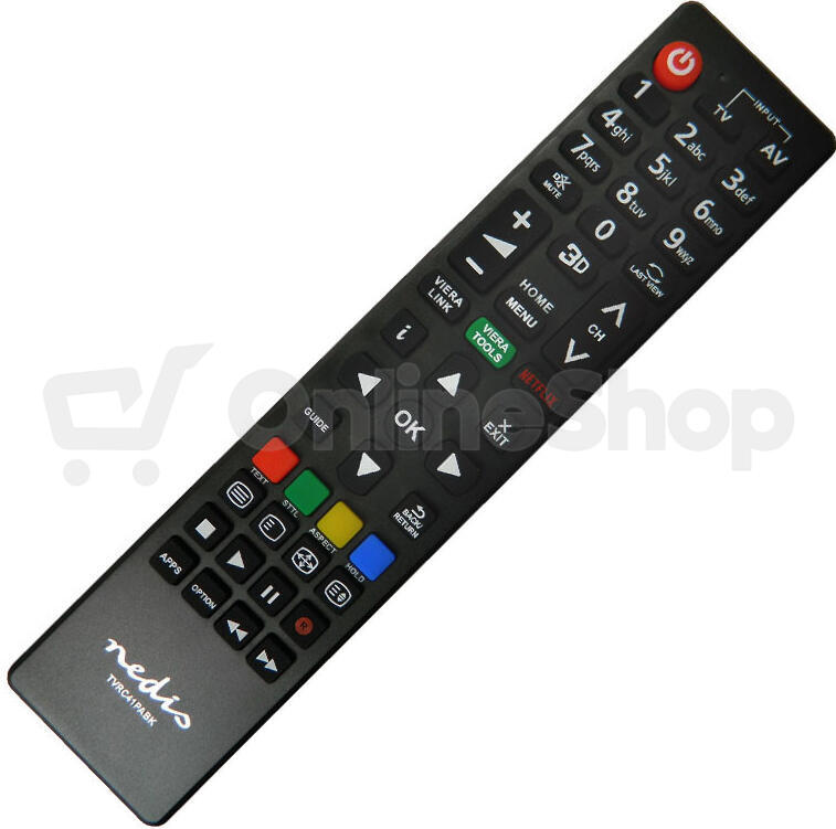 NEDIS předprogramovaný dálkový ovladač kompatibilní se všemi televizory Panasonic/Sharp (TVRC45PASHBK)