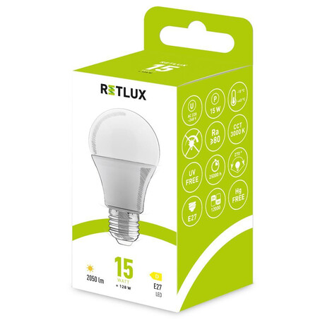 LED rovka Classic Retlux RLL 610 A70 E27 bulb 15W WW D