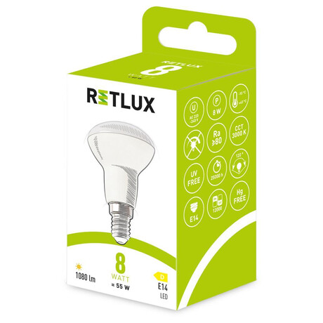 LED reflektor Retlux RLL 651 R50 E14 Spot 8W WW D