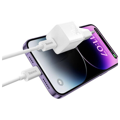 Baseus GaN5 Mini 30W, 1xUSB-C bílá (foto 4)