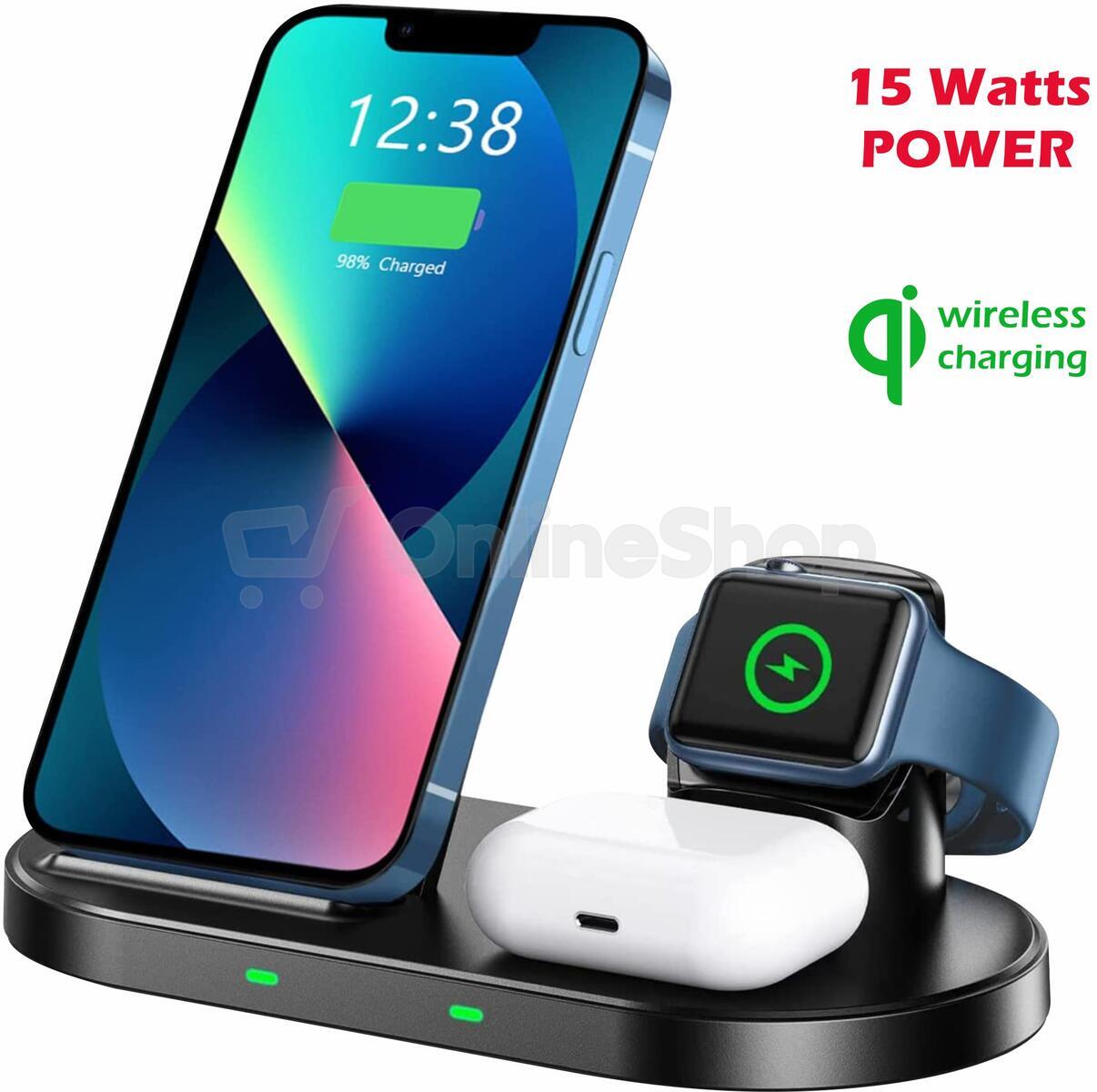 SWISSTEN BEZDRÁTOVÁ NABÍJEČKA 3v1 STATION PRO APPLE A SAMSUNG ČERNÁ