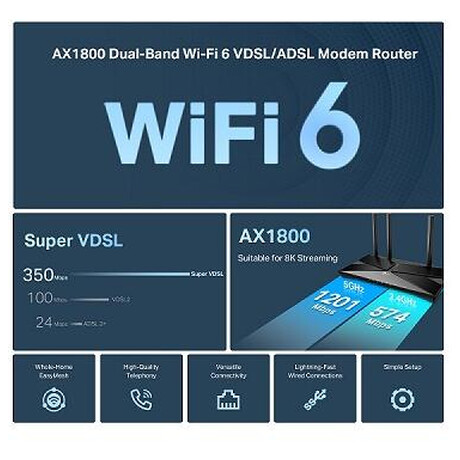 TP-Link Archer VX1800V VDSL/ADSL MODEM 4x&nbsp;GLAN, 2x&nbsp;RJ11, USB, WIFI 2,4/5GHz (foto 3)