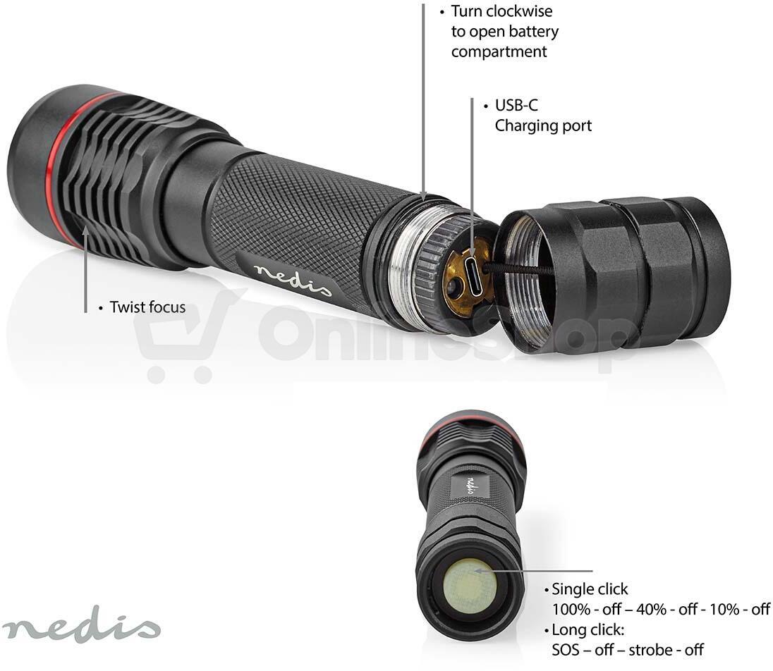 LED svítilna NEDIS LTRR11WBK
