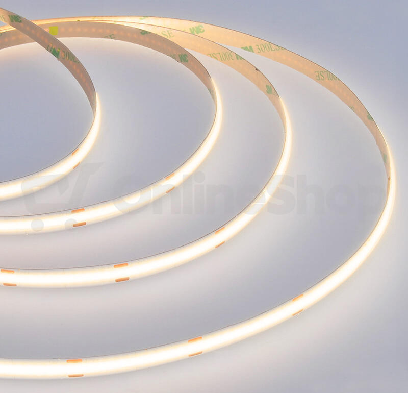 Solight LED COB pásek, sada s adaptérem, vypínač, 5m, 8W/m, 800lm/m, teplá bílá