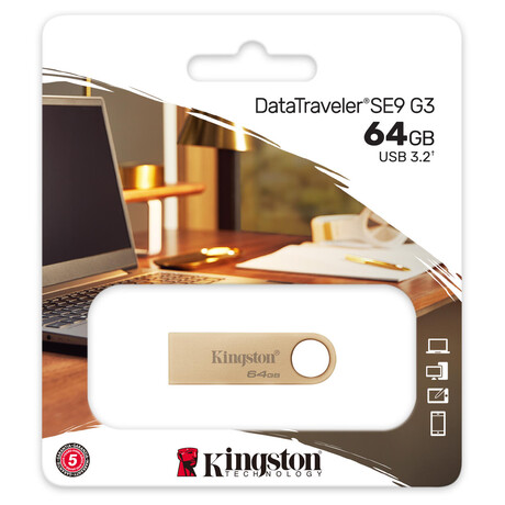 Kingston flash disk 64GB 220MB/s Metal USB 3.2 Gen 1 DataTraveler SE9 G3 (DTSE9G3/64GB)