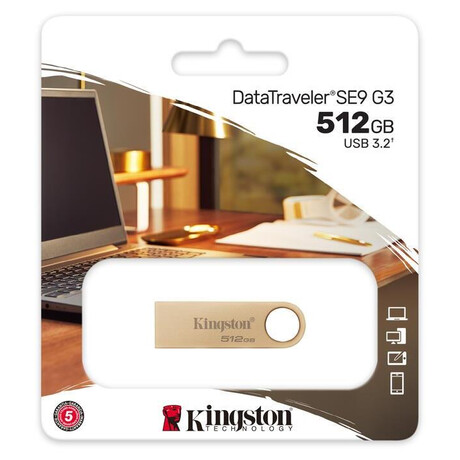 Kingston flash disk 512GB 220MB/s Metal USB 3.2 Gen 1 DataTraveler SE9 G3 (DTSE9G3/512GB)