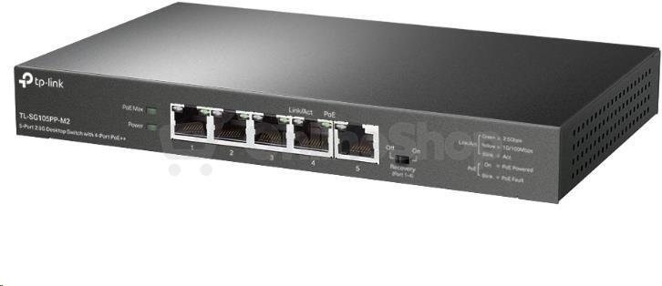 TP-Link switch TL-SG105PP-M2 (5x2,5GbE, 4xPoE++,123W, fanless)