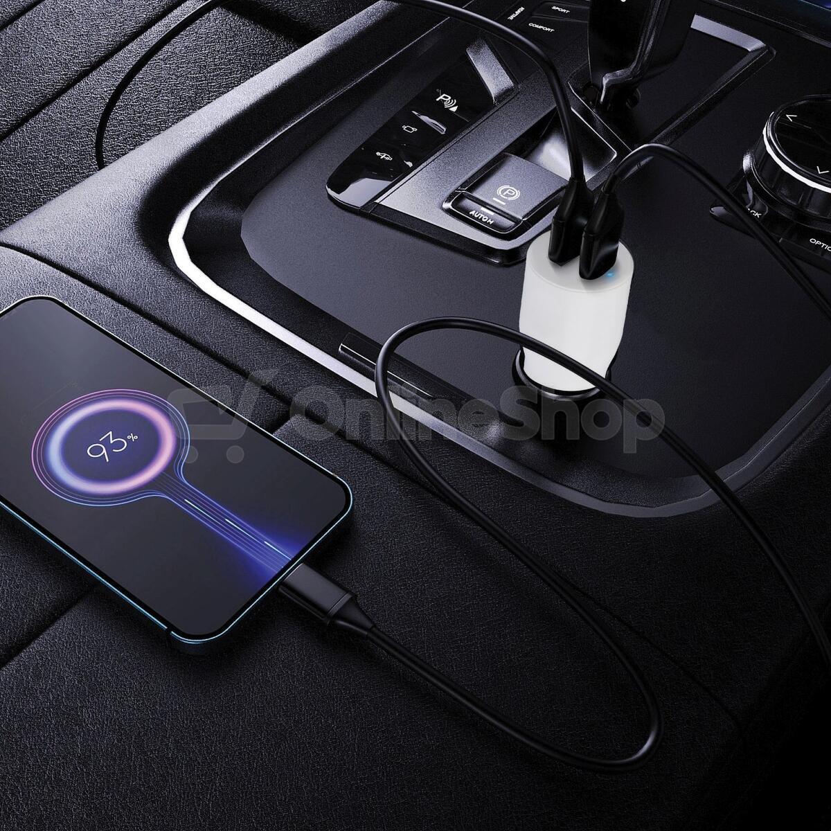 SKROSS USB A+C nabíjecí autoadaptér Dual Car Charger, 65W PD