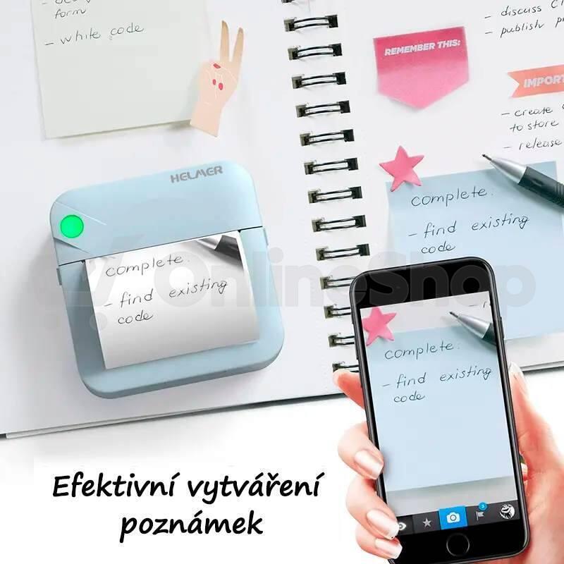 Přenosná tiskárna HELMER TP 01, modrá