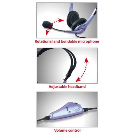 Headset Genius HS-04S - ern/stbrn