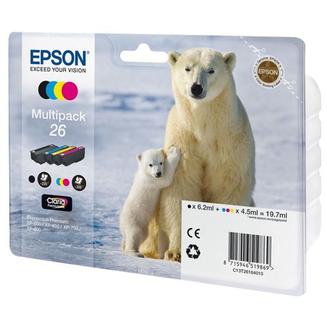 Inkoustov npl Epson T2616, 6,2ml originln, CMYK