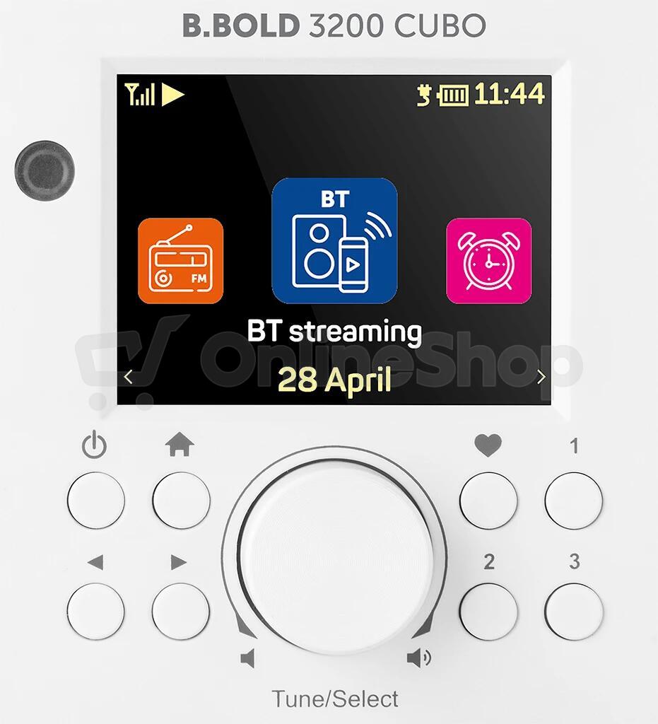 Rádio ECG B.BOLD 3200 CUBO, bílé