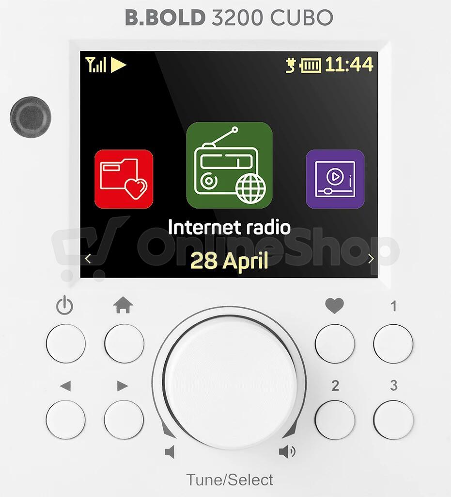 Rádio ECG B.BOLD 3200 CUBO, bílé