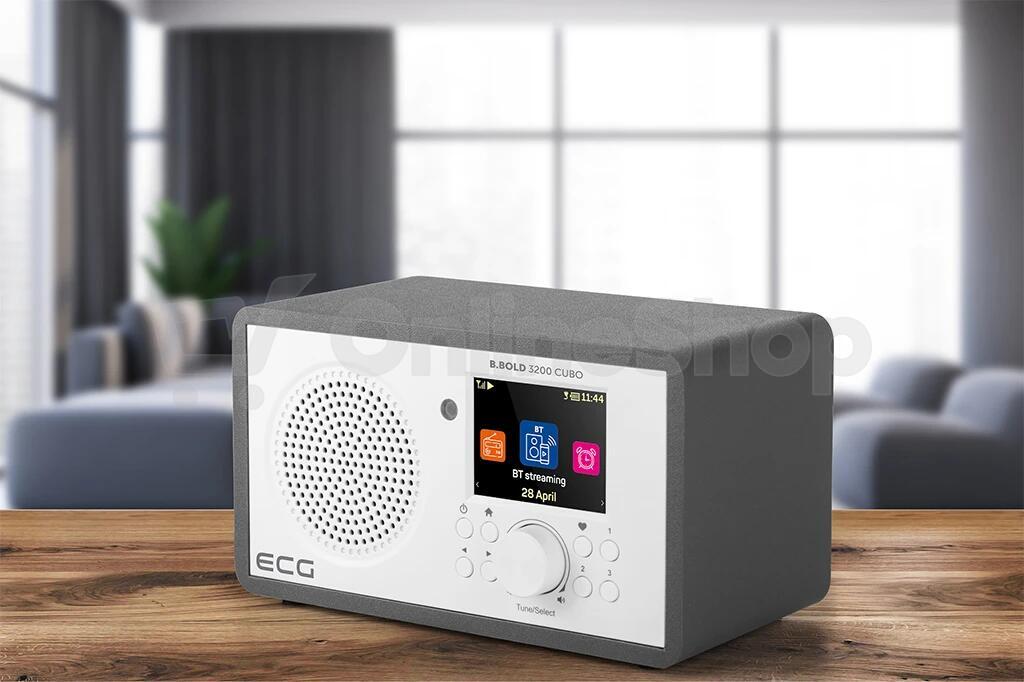 Rádio ECG B.BOLD 3200 CUBO, bílé
