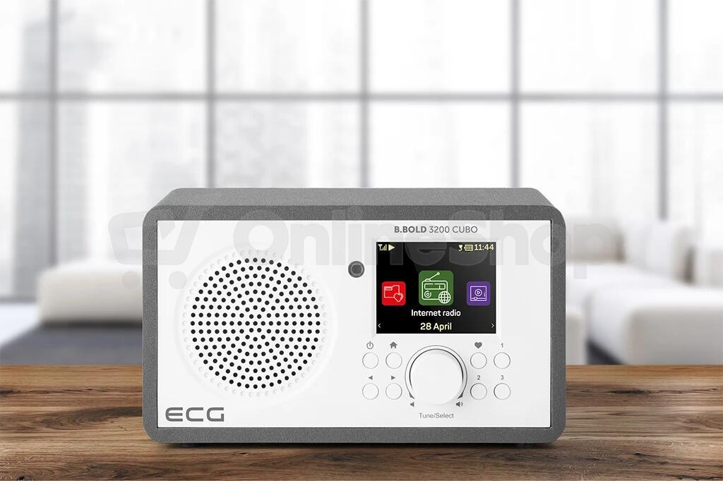 Rádio ECG B.BOLD 3200 CUBO, bílé