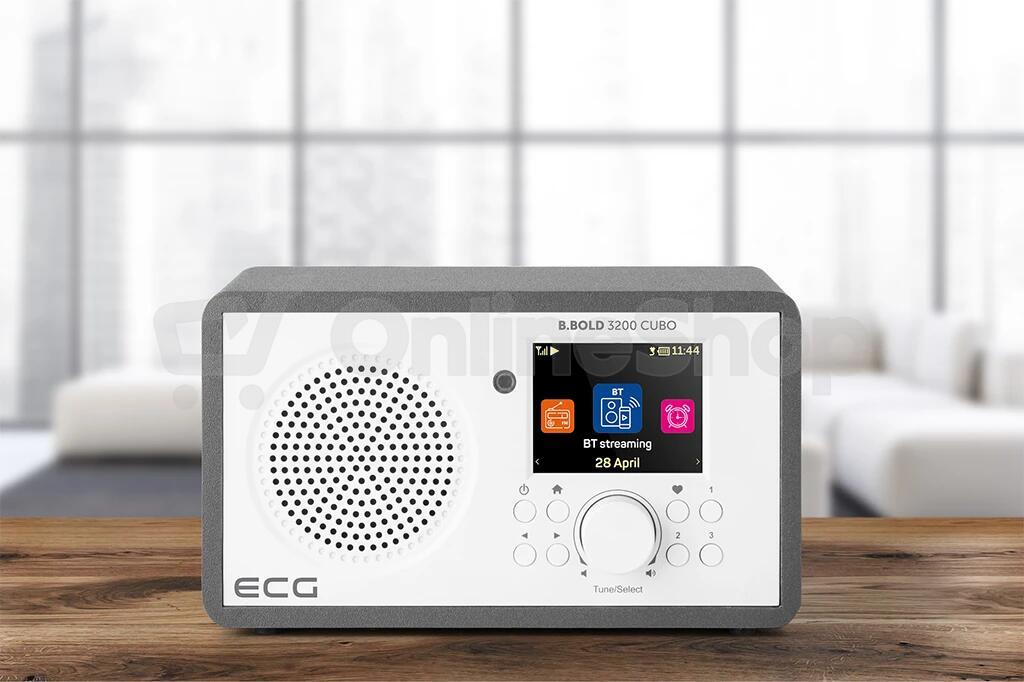 Rádio ECG B.BOLD 3200 CUBO, bílé
