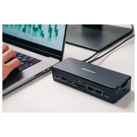 Verbatim USB-C Pro Docking Station CDS-15SSD, 15port: SSD, USB A/C, HDMI, DP, Audio,SD+microSD,RJ45 (32174)