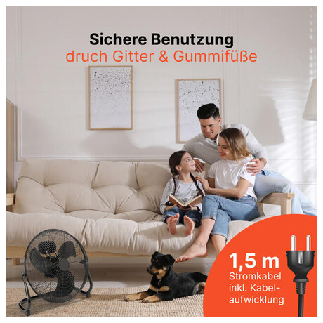 Podlahov ventiltor ProfiCare VL 3067 BK, ern