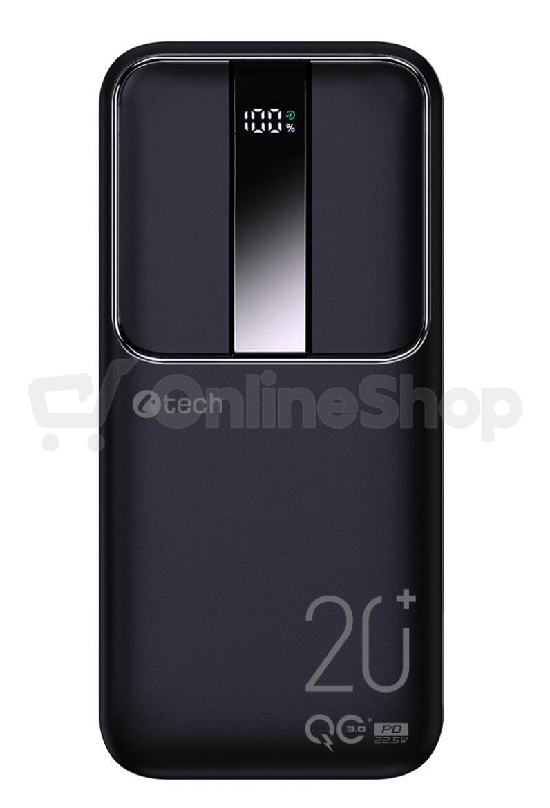 Powerbanka C-Tech 20000mAh, Li-Pol, 22,5W, USB-C/USB-A/micro USB (PBPD-20)