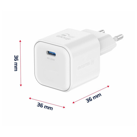 Sov adaptr SWISSTEN 1x USB-C 20W PD + Datov kabel USB-C/LIGHTNING 1.2m, bl