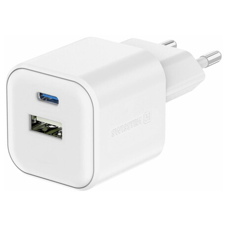 SWISSTEN S͍OV ADAPTR GaN 1x USB-C 20W PD A 1x USB-A 18W QC BL