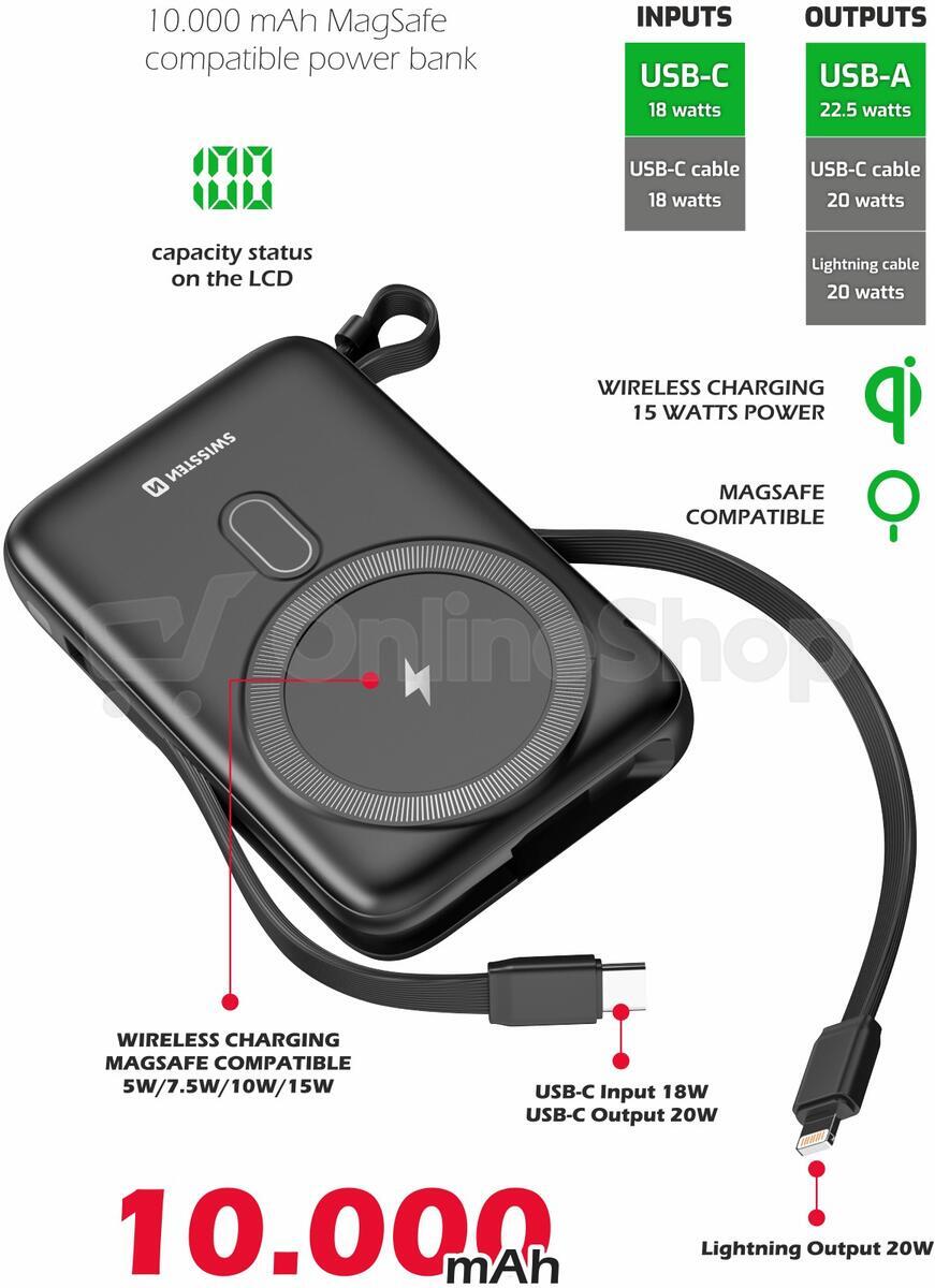 Powerbanka SWISSTEN 10000 mAh PD 20W, černá